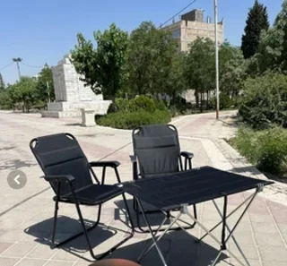 میز و صندلی تاشو مسافرتی 9فنرها پلاس ست دونفره